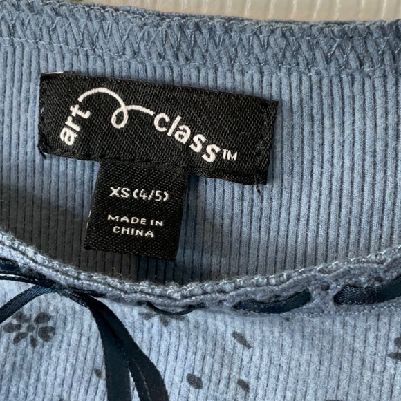 Art Class - Girl Long Sleeve Square Neck Ribbed Dress 90's Grunge Size XS (4/5) - Picture 5 of 10